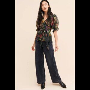 Selkie Cloud Nine Blouse black floral Small